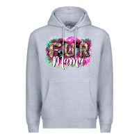 Heather Grey fur mama Premium Hoodie - NancyCooperArtShop