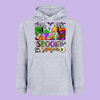Spooky Season Coffee Cups Heavyweight Hoodie Designed By Texasbilliewilder