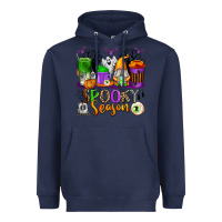 Navy Spooky Season Coffee Cups Heavyweight Hoodie - texasbilliewilder