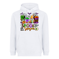White Spooky Season Coffee Cups Heavyweight Hoodie - texasbilliewilder