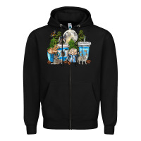 Black Wolf coffee cups Zipper Hoodie - texasbilliewilder
