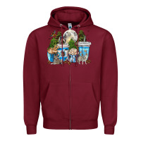 Wolf Coffee Cups Zipper Hoodie | Teevron