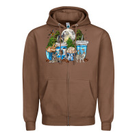 Chestnut Wolf coffee cups Zipper Hoodie - texasbilliewilder