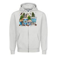 Dove Grey Wolf coffee cups Zipper Hoodie - texasbilliewilder
