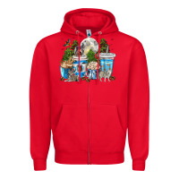 Red Wolf coffee cups Zipper Hoodie - texasbilliewilder