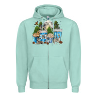 Seafoam Wolf coffee cups Zipper Hoodie - texasbilliewilder