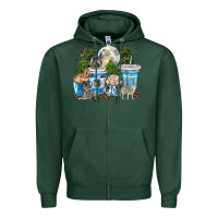 Sports Green Wolf coffee cups Zipper Hoodie - texasbilliewilder