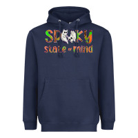 Navy Spooky State of Mind Heavyweight Hoodie - texasbilliewilder