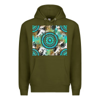 Army Green gemstone leopard cowhide Premium Hoodie - NancyCooperArtShop