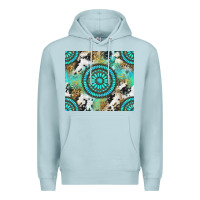 Blue Mist gemstone leopard cowhide Premium Hoodie - NancyCooperArtShop