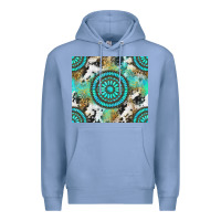 Colony Blue gemstone leopard cowhide Premium Hoodie - NancyCooperArtShop