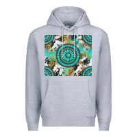 Heather Grey gemstone leopard cowhide Premium Hoodie - NancyCooperArtShop