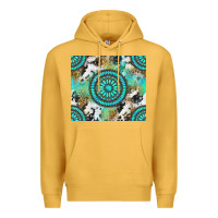 Mustard gemstone leopard cowhide Premium Hoodie - NancyCooperArtShop