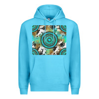 Ocean Blue gemstone leopard cowhide Premium Hoodie - NancyCooperArtShop