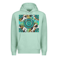 Seafoam gemstone leopard cowhide Premium Hoodie - NancyCooperArtShop