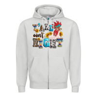 Dove Grey Y'all ain't right crazy Zipper Hoodie - texasbilliewilder