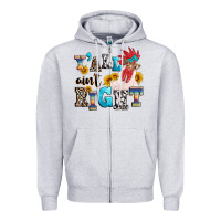 Heather Grey Y'all ain't right crazy Zipper Hoodie - texasbilliewilder