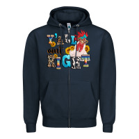 Navy Y'all ain't right crazy Zipper Hoodie - texasbilliewilder