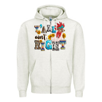 Oatmeal Heather Y'all ain't right crazy Zipper Hoodie - texasbilliewilder