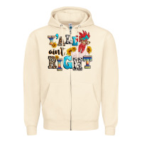 Sandshell Y'all ain't right crazy Zipper Hoodie - texasbilliewilder