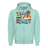 Seafoam Y'all ain't right crazy Zipper Hoodie - texasbilliewilder