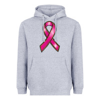 Heather Grey breast cancer ribbon Heavyweight Hoodie - RanaPortraitStore