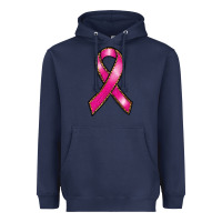 Navy breast cancer ribbon Heavyweight Hoodie - RanaPortraitStore