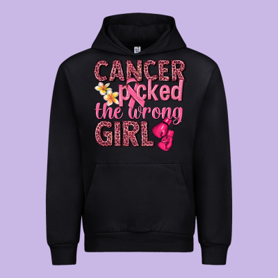 Cancer Picked The Wrong Girl Urban Hoodie Designed By Nancycooperartshop