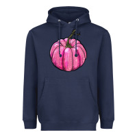 Navy breast cancer awereness pumpkin Heavyweight Hoodie - RanaPortraitStore