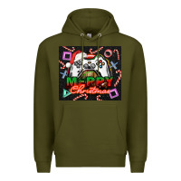 Army Green gamer merry christmas Premium Hoodie - NancyCooperArtShop