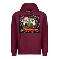 Burgundy gamer merry christmas Premium Hoodie - NancyCooperArtShop