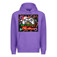 Purple gamer merry christmas Premium Hoodie - NancyCooperArtShop