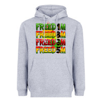 Heather Grey freedom freedom freedom freedom 1865 Heavyweight Hoodie - Zillion Design Studio