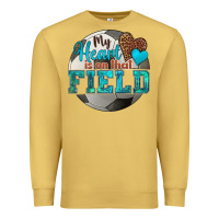 Antique Gold my heart is on that field soccer Premium Sweatshirt - HRA Design Shop