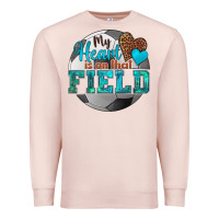 Pale Pink my heart is on that field soccer Premium Sweatshirt - HRA Design Shop