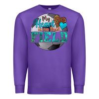 Purple my heart is on that field soccer Premium Sweatshirt - HRA Design Shop