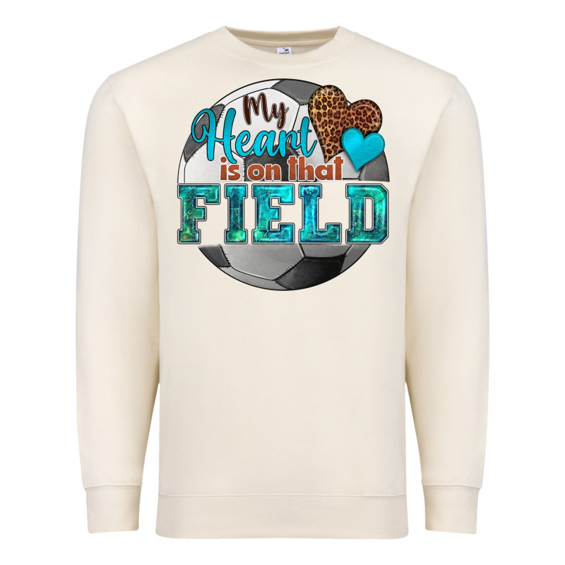 My Heart Is On That Field Soccer Premium Sweatshirt by HRA Design Shop | Teevron