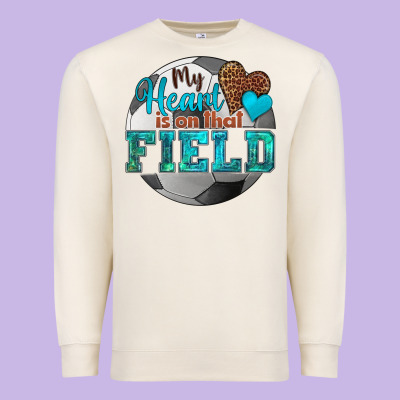 My Heart Is On That Field Soccer Premium Sweatshirt Designed By Hra Design Shop