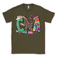 Army Green cna nurse tie dye leopard Classic Tee - RanaPortraitStore