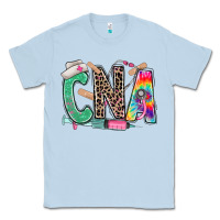 Dusty Blue cna nurse tie dye leopard Classic Tee - RanaPortraitStore