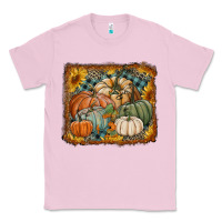 Bubblegum Pink pumpkins with sunflowers Classic Tee - RanaPortraitStore