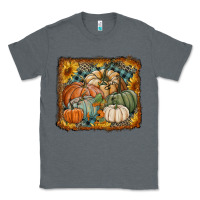 Charcoal Heather pumpkins with sunflowers Classic Tee - RanaPortraitStore