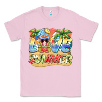 Bubblegum Pink love summer gnomes  Background Classic Tee - BarkalooDesign