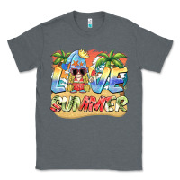 Charcoal Heather love summer gnomes  Background Classic Tee - BarkalooDesign