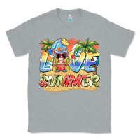 Heather Grey love summer gnomes  Background Classic Tee - BarkalooDesign