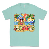 Seafoam love summer gnomes  Background Classic Tee - BarkalooDesign