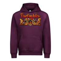 Mauve Wine American Firefighter Mom Urban Hoodie - LillyAllenDesigns