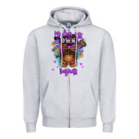 Heather Grey minding my own business afro messy bun Zipper Hoodie - texasbilliewilder