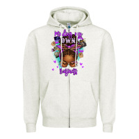 Oatmeal Heather minding my own business afro messy bun Zipper Hoodie - texasbilliewilder