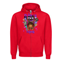 Red minding my own business afro messy bun Zipper Hoodie - texasbilliewilder
